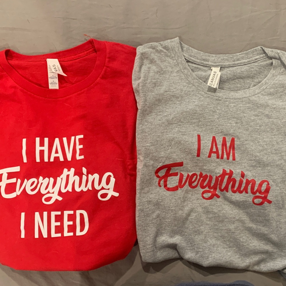 Bella Canvas Red and Gray Statement Tees - sold as a set